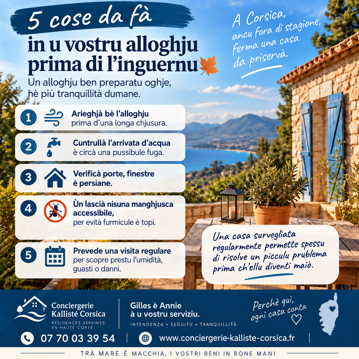 5 cose da fà in u vostru alloghju prima di l’inguernu